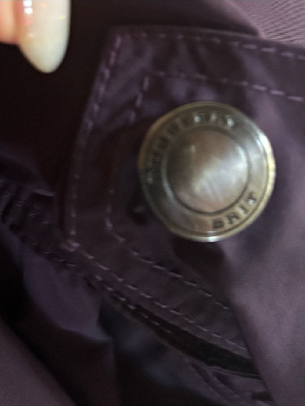 Burberry Dark Purple Belted Trench Coat with Zip Details - Picture 6 of 14